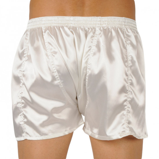 Boxershorts för herrar Styx klassisk elastisk satin vit (C1061)