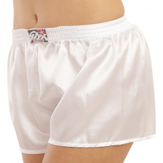 Damshorts Styx klassisk elastisk satin vit (L1061)