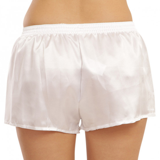 Damshorts Styx klassisk elastisk satin vit (L1061)