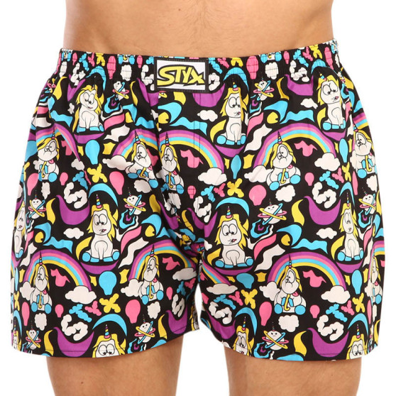 Boxershorts för herrar Styx art klassiskt gummi överdimensionerat unicorn (E1158)