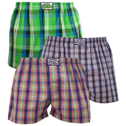 3PACK Boxershorts för herrar Styx klassisk elastisk flerfärgad (A10208830)