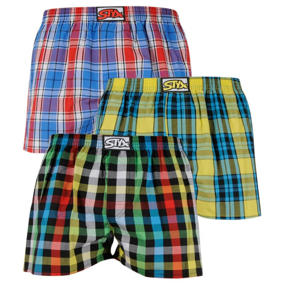 3PACK Boxershorts för herrar Styx klassisk elastisk flerfärgad (A9070810)