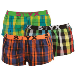 3PACK damshorts Styx sport elastisk flerfärgad (T8132628)