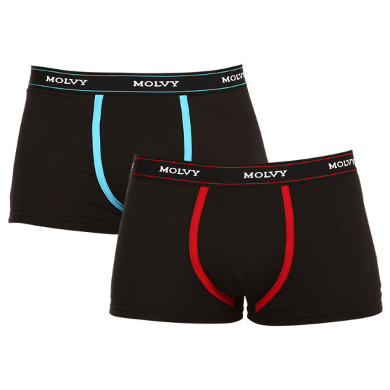 2PACK Boxershorts för herrar Molvy svart (KP-082-BEU)