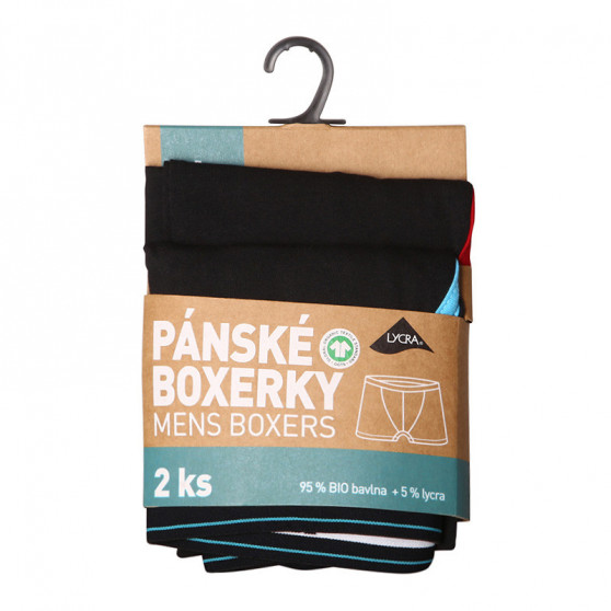 2PACK Boxershorts för herrar Molvy svart (KP-082-BEU)