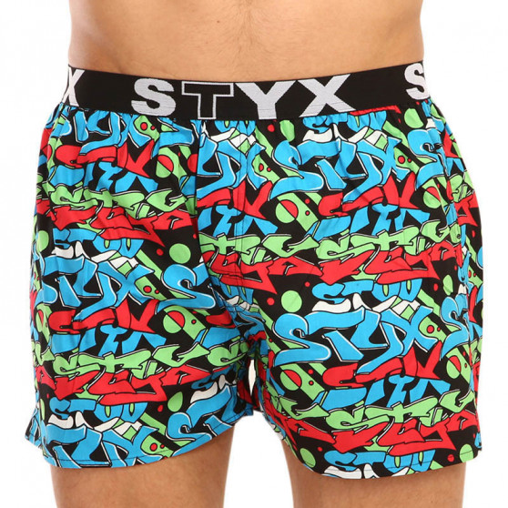 Boxershorts för herrar konst sport gummi och strumpor Styx graffiti (BH1255)