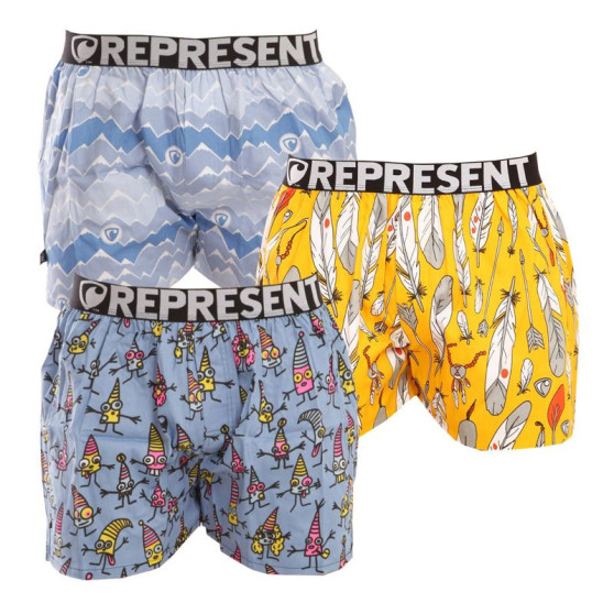 3PACK shorts för män Represent exklusiv Mike (7828995)