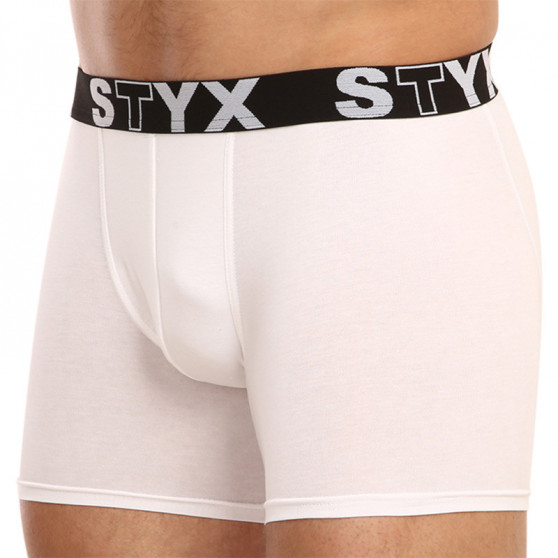 Boxershorts för män Styx lång sport elastisk vit (U1061)