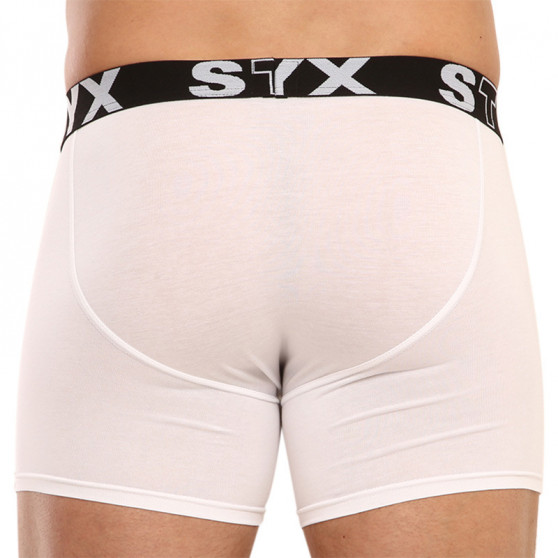 Boxershorts för män Styx lång sport elastisk vit (U1061)