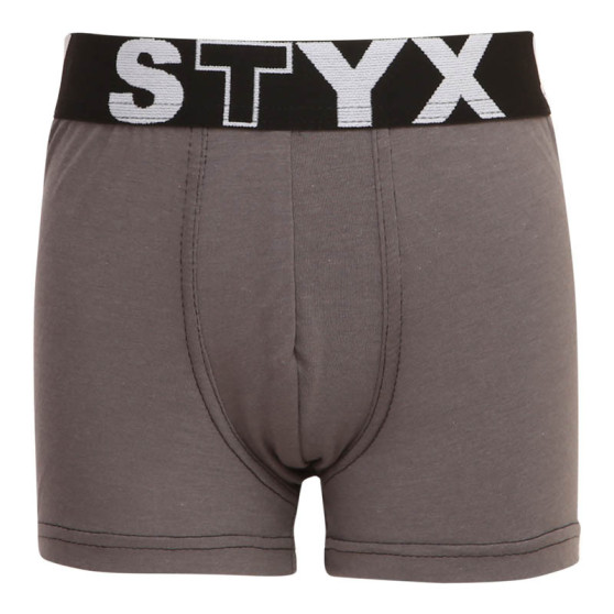 Barnboxershorts Styx sport elastisk mörkgrå (GJ1063)