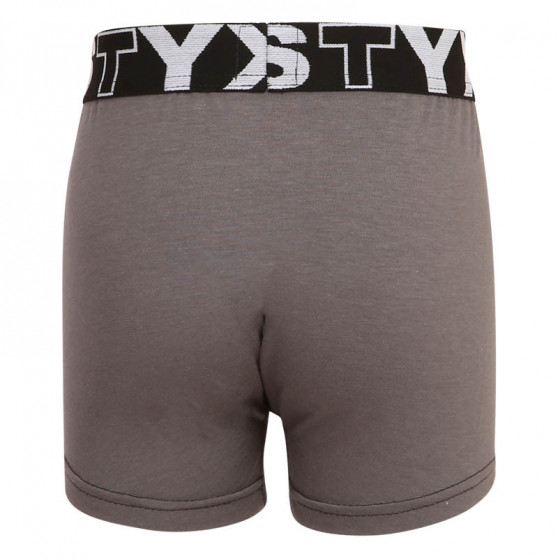 Barnboxershorts Styx sport elastisk mörkgrå (GJ1063)