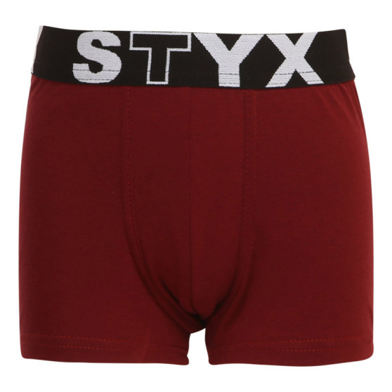 Boxershorts för barn Styx sport gummi vinröd (GJ1060)