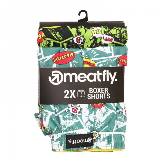 2PACKBoxershorts för herrar Meatfly flerfärgad (Agostino - green comics)