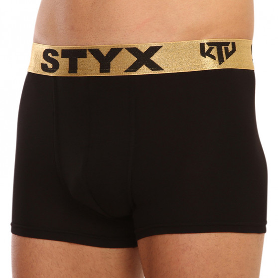 Boxershorts för herrar Styx / KTV sport resår svart - guld resår (GTZ960)