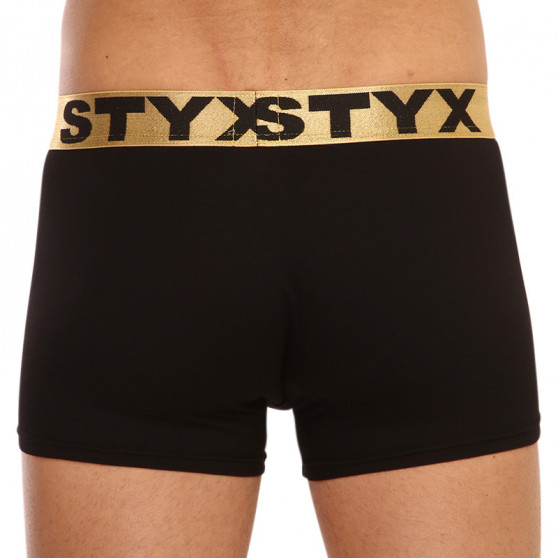 Boxershorts för herrar Styx / KTV sport resår svart - guld resår (GTZ960)