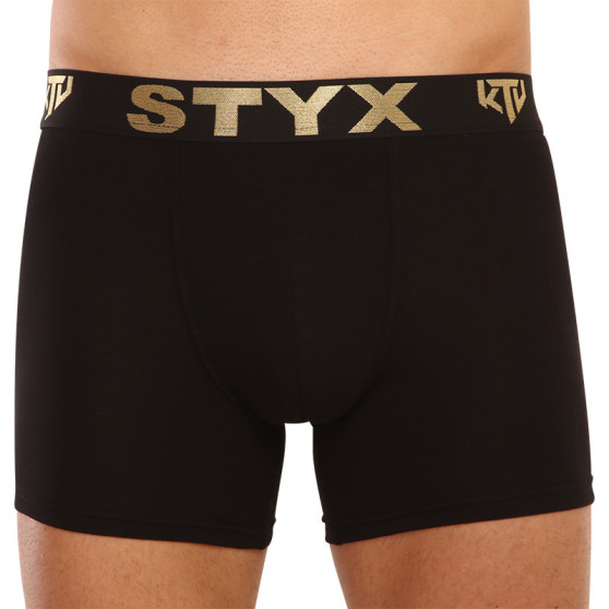 Boxershorts för herrar Styx / KTV lång sport elastisk svart - svart elastisk (UTC960)