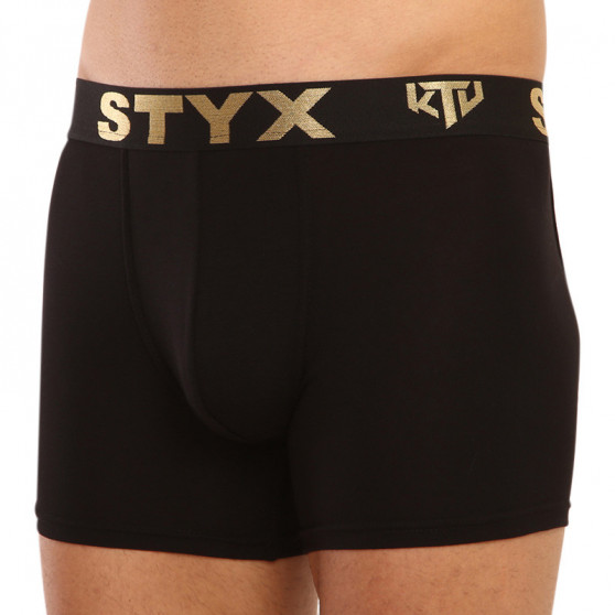 Boxershorts för herrar Styx / KTV lång sport elastisk svart - svart elastisk (UTC960)