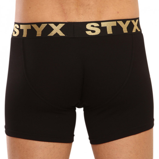 Boxershorts för herrar Styx / KTV lång sport elastisk svart - svart elastisk (UTC960)