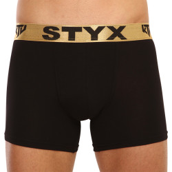 Herrboxershorts Styx / KTV lång sport resår svart - guld resår (UTZ960)