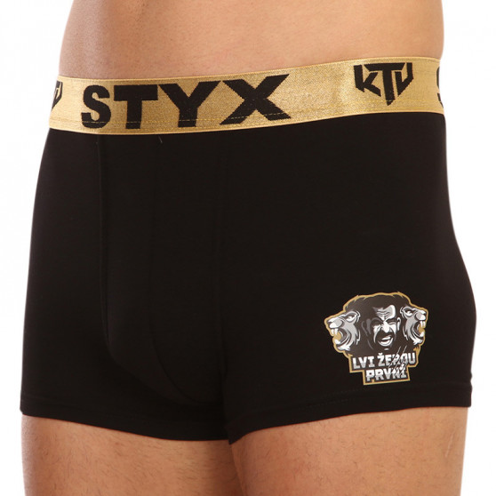 Boxershorts för herrar Styx / KTV sport resår svart - guld resår (GTZL960)