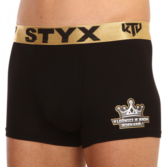 Boxershorts för herrar Styx / KTV sport resår svart - guld resår (GTZK960)