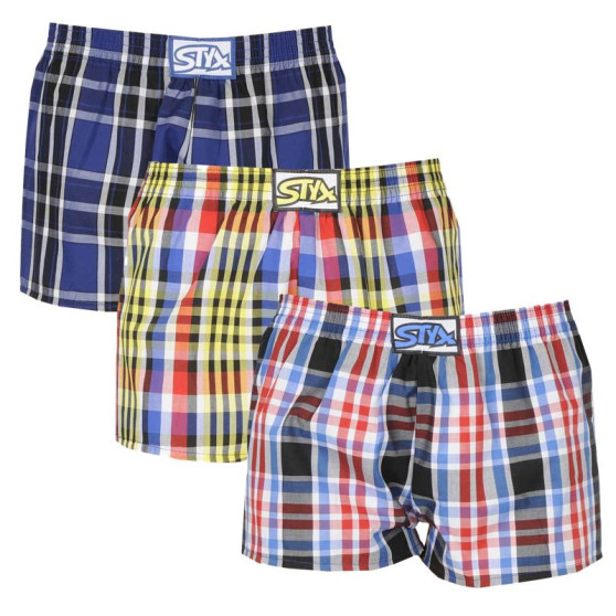 3PACK barnshorts Styx klassisk resår flerfärgad (J8323337)