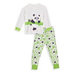 Glada barnpyjamasar Dedoles Panda och bambu (D-K-SW-KP-C-C-1443)