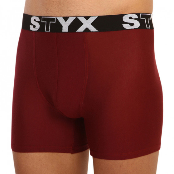 Boxershorts för män Styx lång sport elastisk vinröd (U1060)