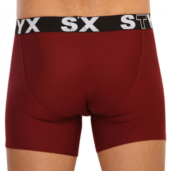 Boxershorts för män Styx lång sport elastisk vinröd (U1060)