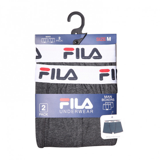 2PACK Boxershorts för herrar Fila grå (FU5016/2-248)