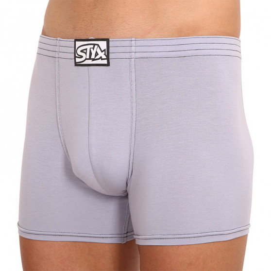 Boxershorts för herrar Styx lång klassisk gummi ljusgrå (F1067)