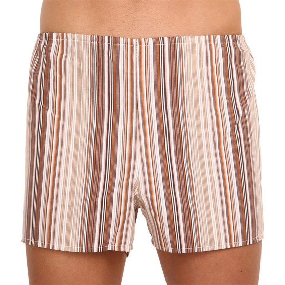 Boxershorts för herrar Foltýn brun med ränder oversized (KN77)