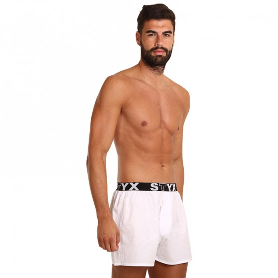 Boxershorts för herrar Styx sport elastisk vit (B1061)