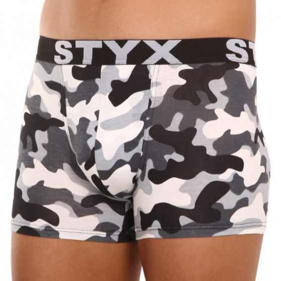 Boxershorts för män Styx lång konst sport gummi kamouflage (U1457)