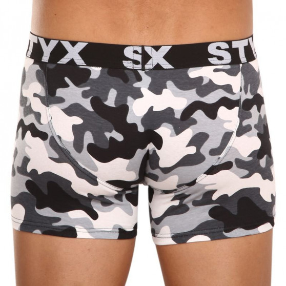 Boxershorts för män Styx lång konst sport gummi kamouflage (U1457)