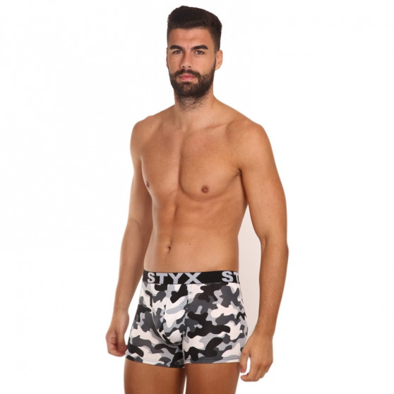 Boxershorts för män Styx lång konst sport gummi kamouflage (U1457)