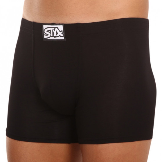 Boxershorts för herrar Styx lång klassisk elastisk svart (F960)