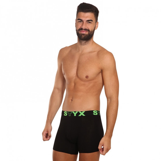 Boxershorts för herrar Styx lång sport elastisk svart (U962)