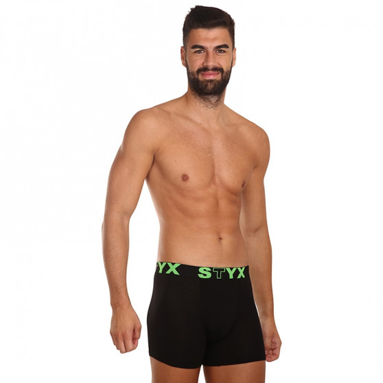 Boxershorts för herrar Styx lång sport elastisk svart (U962)