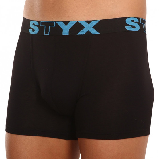 Boxershorts för herrar Styx lång sport elastisk svart (U961)