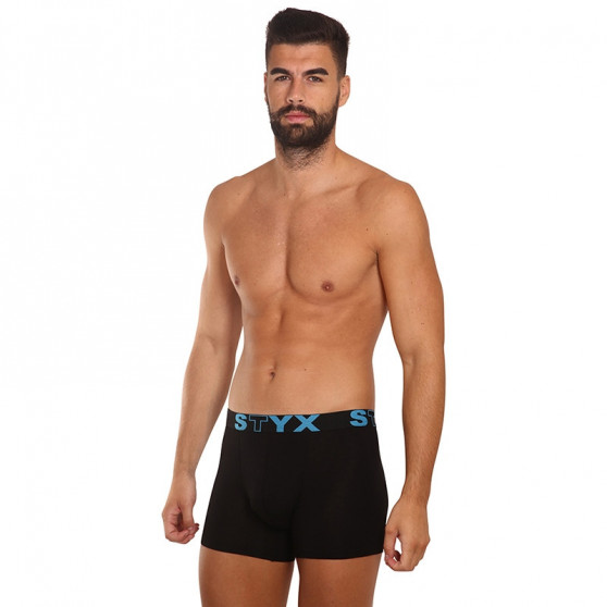 Boxershorts för herrar Styx lång sport elastisk svart (U961)