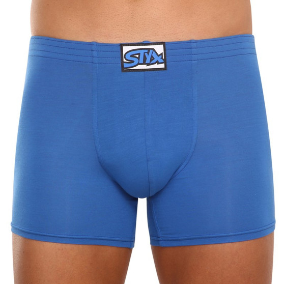 Boxershorts för herrar Styx lång klassisk elastisk blå (F967)