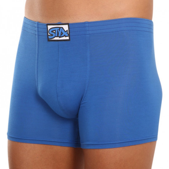 Boxershorts för herrar Styx lång klassisk elastisk blå (F967)