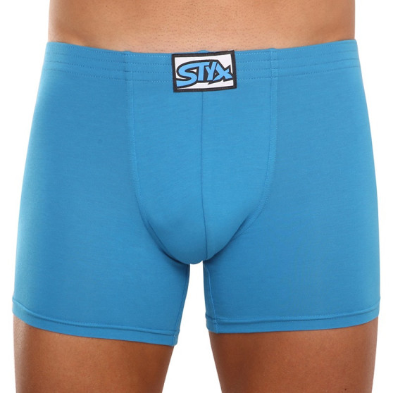 Boxershorts för herrar Styx lång klassisk elastisk blå (F969)