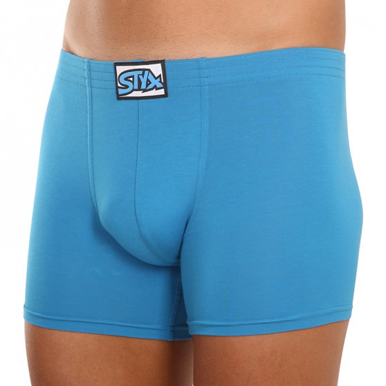 Boxershorts för herrar Styx lång klassisk elastisk blå (F969)