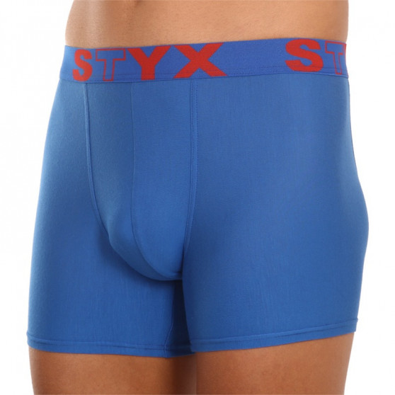 Boxershorts för män Styx lång sport elastisk blå (U967)