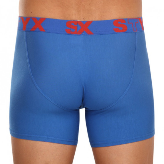 Boxershorts för män Styx lång sport elastisk blå (U967)