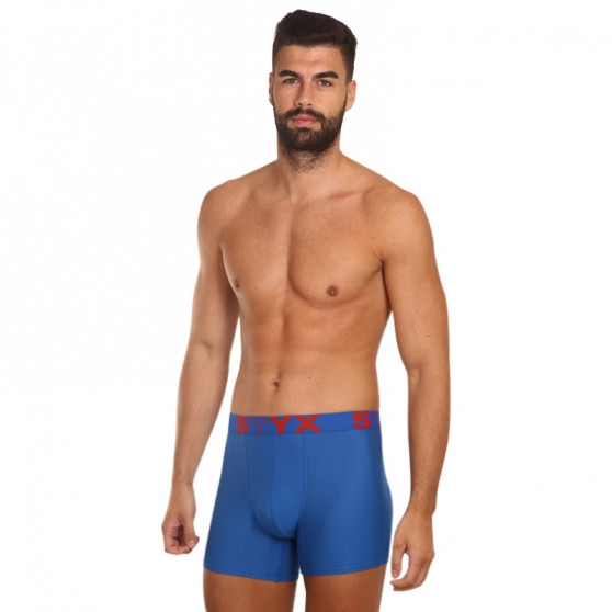 Boxershorts för män Styx lång sport elastisk blå (U967)