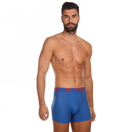 Boxershorts för män Styx lång sport elastisk blå (U967)