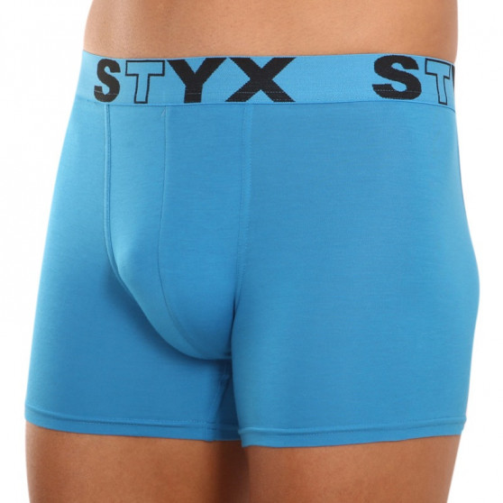 Boxershorts för män Styx lång sport elastisk ljusblå (U969)